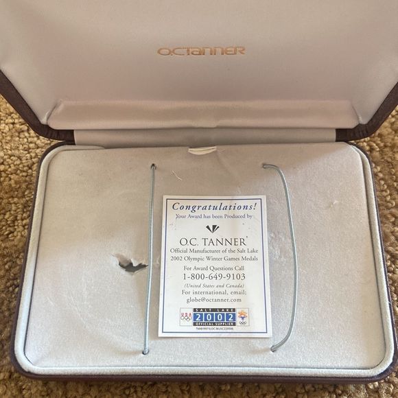 2002 OLYMPIC WINTER GAMES MEDALS O.C. TANNER SOLID BRASS BELT BUCKLE - Picture 3 of 4